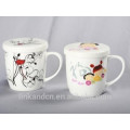 Haonai custom color ceramic mug with lid and handle wholesale